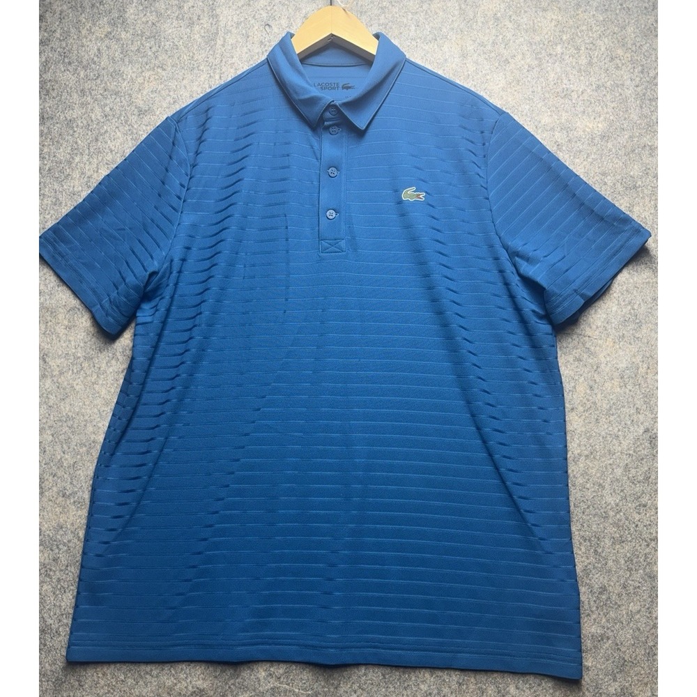 Lacoste polo shirt men's Blue all cotton made in Peru size 2XL US